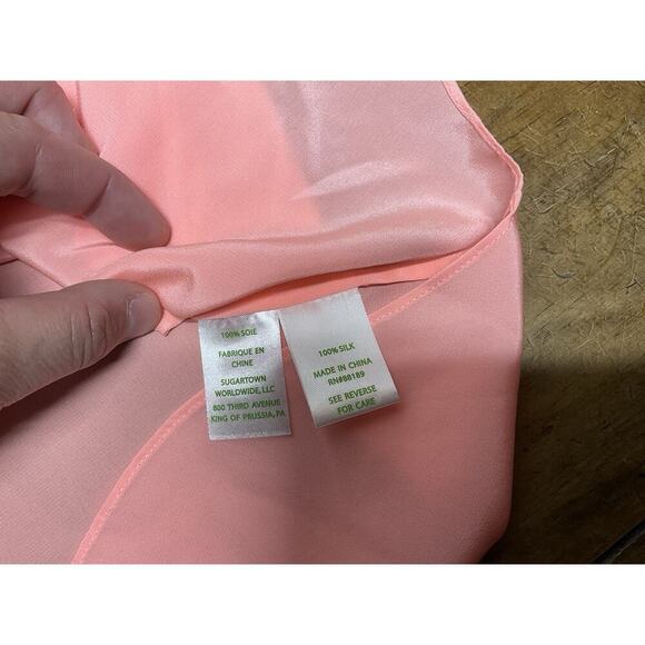 Lilly Pulitzer Silk Peach Pink Medium Tank Top - Picture 6 of 7